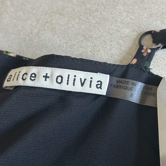 Alice + Olivia Delilah Tiered Print Stretch Silk Dress ASO Clary Fray - Picture 12 of 16